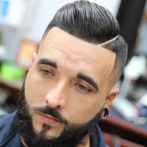 Comb over fade haircut with part