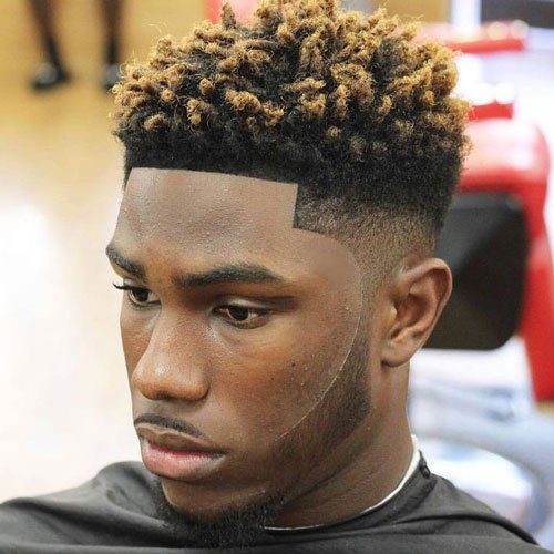 High Skin Fade with curly twist haircut