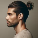 Man with man bun hairstyle