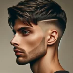 man with a angular fringe haircut