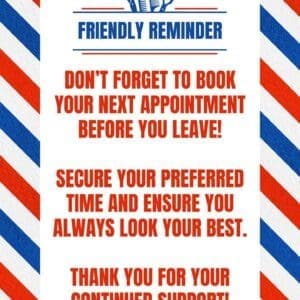 Free Barbershop Appointment Reminder Sign