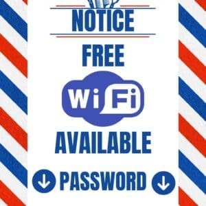 Barbershop Wi-Fi Available Laminated Sign