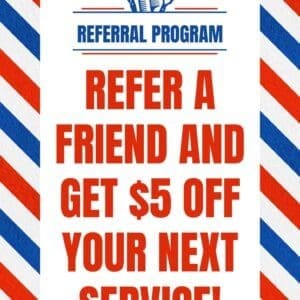 Barbershop Laminated Referral Program Sign