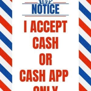 Free Barbershop Payment Sign 2