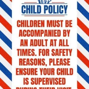 Barbershop Laminated Child Policy Sign