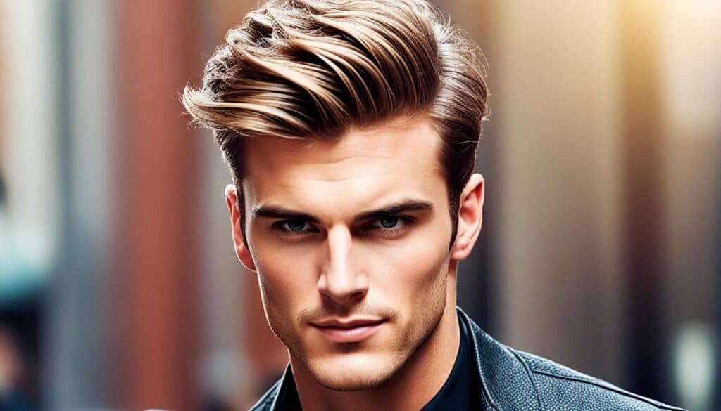 oval shape hairstyle male without beard