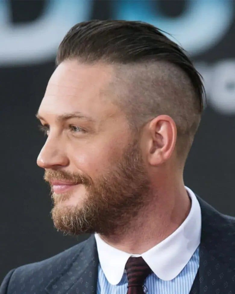 High Bald Fade With Comb Over Pompadour men haircut