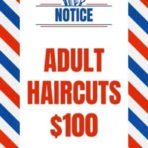 haircut now barbershop sign