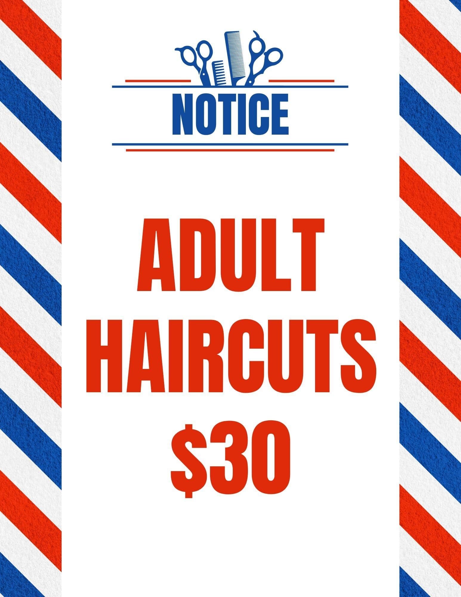 haircut now barbershop sign