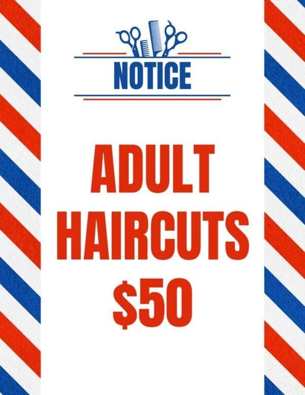 haircut now barbershop sign