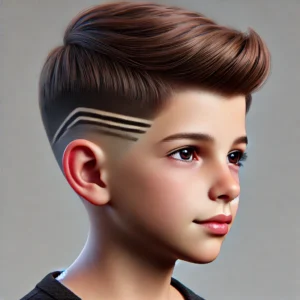 a young boy with a modern fade haircut