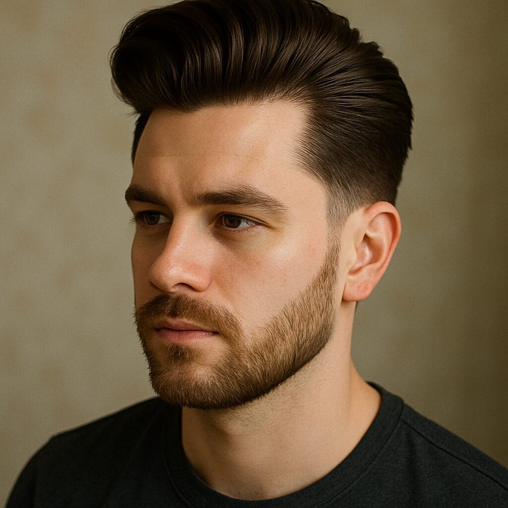 Pompadour Haircut with beard