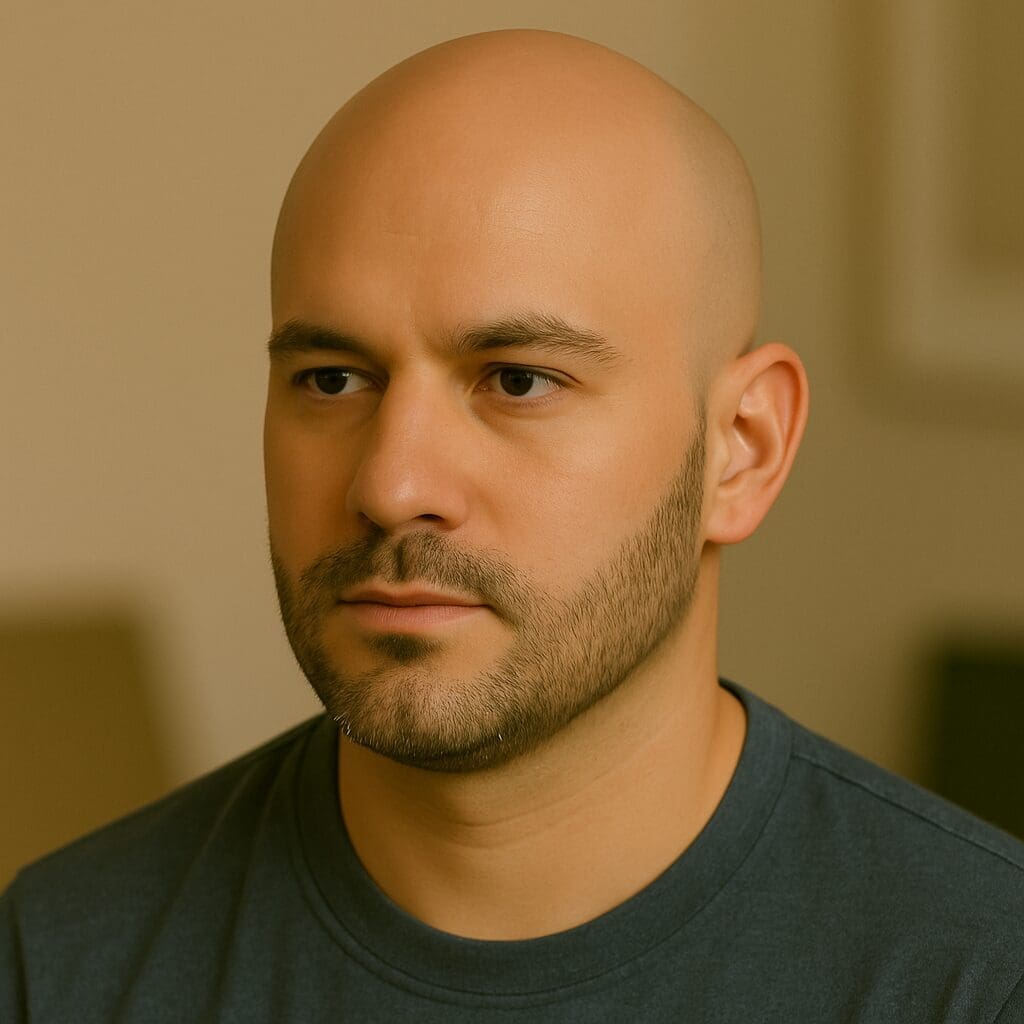 bald head haircut with razor shave