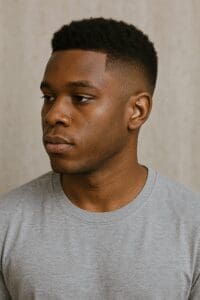 young black man with drop fade haircut