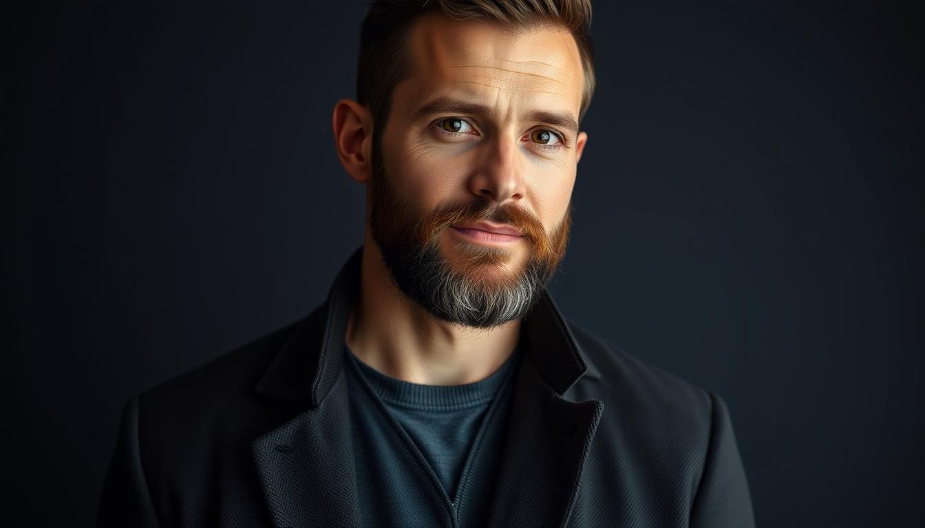 Man with perfectly sculpted beard looking confident and stylish
